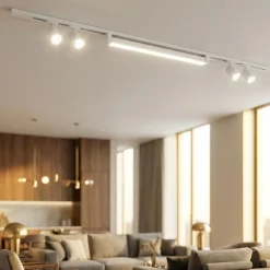 Illuminazione A Binario-Selezionato da Mazzolaluce Sistema binario 200cm bianco con spot modulo led 40w 4000k