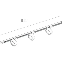 Illuminazione A Binario-Selezionato da Mazzolaluce Sistema binario 100cm bianco con 3 spot gx53 monofase orientabili