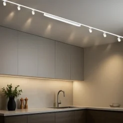 Illuminazione A Binario-Selezionato da Mazzolaluce Sistema binario 300cm bianco monofase modulo led 40w 4000k con spot