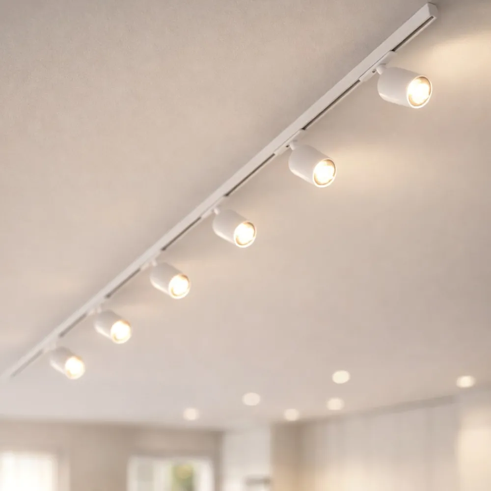 Illuminazione A Binario-Selezionato da Mazzolaluce Sistema binario 200cm bianco monofase con 6 spot orientabili