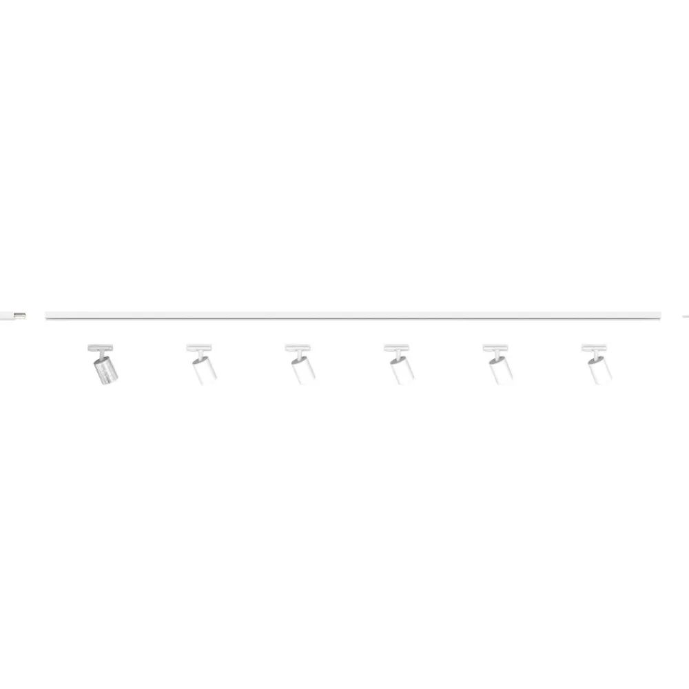 Illuminazione A Binario-Selezionato da Mazzolaluce Sistema binario 200cm bianco monofase con 6 spot orientabili