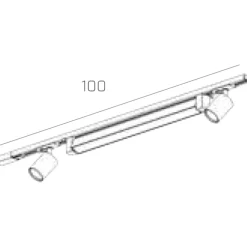 Illuminazione A Binario-Selezionato da Mazzolaluce Sistema binario 100cm modulo led 28w 3000k bianco con spot orientabili