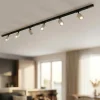 Illuminazione A Binario-Selezionato da Mazzolaluce Sistema binario 200cm nero elettrificato con 6 spot sabbia monofase