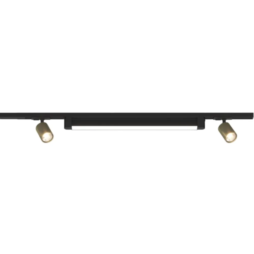 Illuminazione A Binario-Selezionato da Mazzolaluce Sistema binario 100cm nero modulo led 28w 4000k spot oro