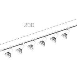 Illuminazione A Binario-Selezionato da Mazzolaluce Sistema binario 200cm nero monofase con 6 spot gx53 orientabili