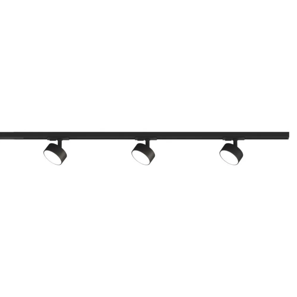 Illuminazione A Binario-Selezionato da Mazzolaluce Sistema binario 100cm nero monofase con 3 spot gx53 orientabili