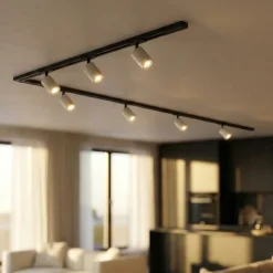Illuminazione A Binario-Selezionato da Mazzolaluce Sistema binario 300cm sabbia angolare elettrificato monofase con 7 spot