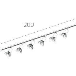 Illuminazione A Binario-Selezionato da Mazzolaluce Sistema binario e27 led 200cm monofase nero 6 spot orientabili
