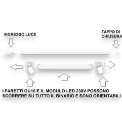 Illuminazione A Binario-Selezionato da Mazzolaluce Sistema binario modulo led 40w 3000k nero oro con spot