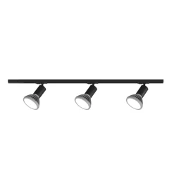 Illuminazione A Binario-Selezionato da Mazzolaluce Sistema binario monofase nero 3 spot e27 orientabili
