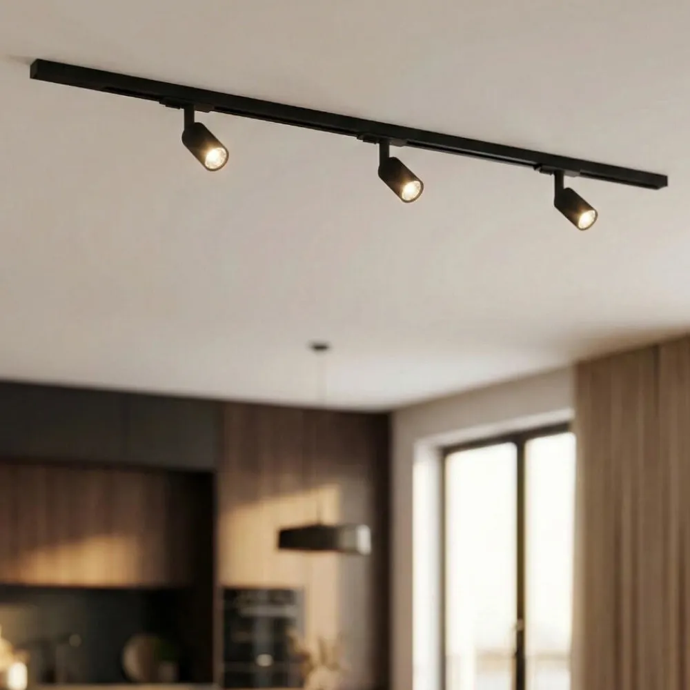 Illuminazione A Binario-Top Light Sistema binario monofase nero 100cm 3 spot orientabili gu10