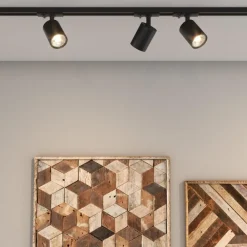 Illuminazione A Binario-Selezionato da Mazzolaluce Sistema binario nero 300cm monofase 8 spot orientabili
