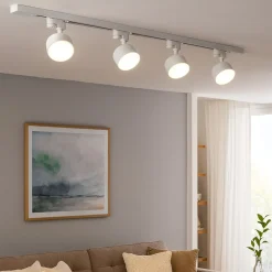 Illuminazione A Binario-Selezionato da Mazzolaluce Sistema binario trifase 100cm bianco con 4 faretti gx53 orientabili