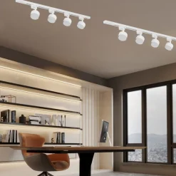 Illuminazione A Binario-Selezionato da Mazzolaluce Sistema binario trifase 100cm bianco con 4 faretti gx53 orientabili