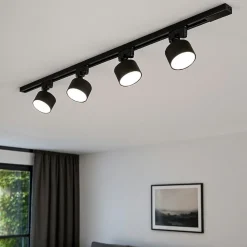 Illuminazione A Binario-Selezionato da Mazzolaluce Sistema binario trifase 100cm nero con faretti gx53 orientabili