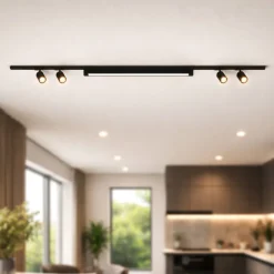 Illuminazione A Binario-Selezionato da Mazzolaluce Sistema con spot a binario 200cm nero led 40w 4000k