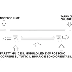 Illuminazione A Binario-Selezionato da Mazzolaluce Sistema con spot a binario 200cm nero led 40w 4000k