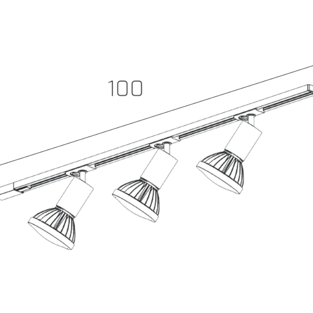 Illuminazione A Binario-Selezionato da Mazzolaluce Sistema illuminazione binario 100cm nero oro con 3 spot e27 orientabili