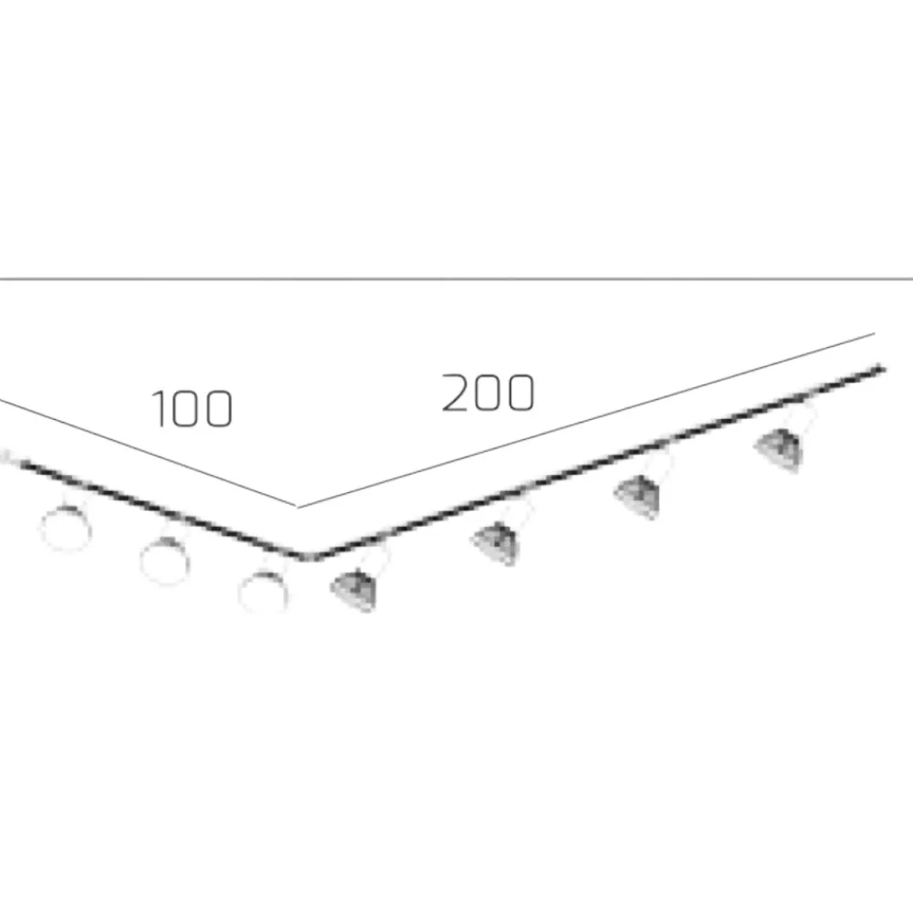 Illuminazione A Binario-Selezionato da Mazzolaluce Sistema luci a binario angolare 300cm nero oro 7 spot e27 orientabili monofase