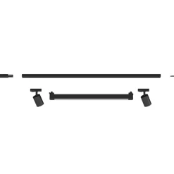 Illuminazione A Binario-Selezionato da Mazzolaluce Sistema luci a binario binario led modulo nero 28w 3000k con spot orientabili