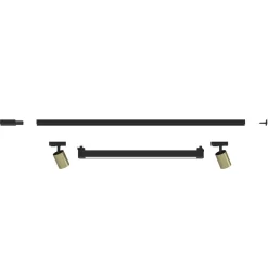 Illuminazione A Binario-Selezionato da Mazzolaluce Sistema luci a binario 100cm modulo led 28w 3000k nero oro spot orientabili