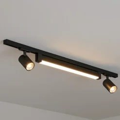 Illuminazione A Binario-Selezionato da Mazzolaluce Sistema luci a binario led 28w 4000k con spot nero monofase