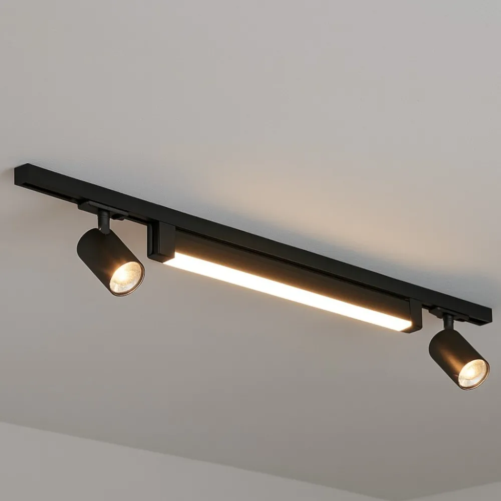 Illuminazione A Binario-Selezionato da Mazzolaluce Sistema luci a binario led 28w 4000k con spot nero monofase