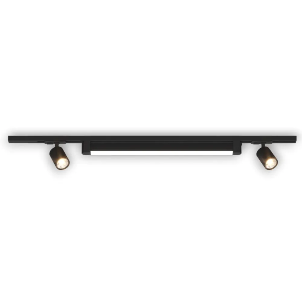 Illuminazione A Binario-Selezionato da Mazzolaluce Sistema luci a binario led 28w 4000k con spot nero monofase