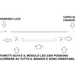 Illuminazione A Binario-Selezionato da Mazzolaluce Sistema luci a binario modulo led 40w 4000k con spot monofase