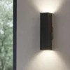 Applique Da Parete-Ideal Lux Sky ap2 applique da parete squadrato nero doppia luce