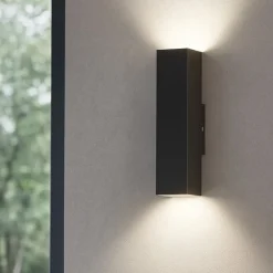 Applique Da Parete-Ideal Lux Sky ap2 applique da parete squadrato nero doppia luce