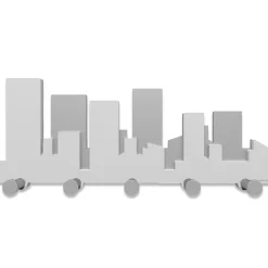 Appendiabiti Da Parete-Selezionato da Mazzolaluce Skyline appendiabiti legno da parete design moderno colore bianco grigio