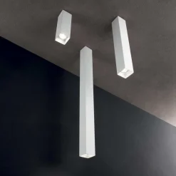 Faretti Da Soffitto-Ideal Lux Sky pl1 h75 idea lux faretto squadrato da soffitto led 5w 3000k bianco