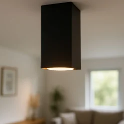 Faretti Da Soffitto-Ideal Lux Sky pl1 nero faretto 5w 3000k quadrato da soffitto