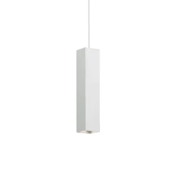Lampade A Sospensione-Ideal Lux Sky sp1 lampada per isola sospensione bianca quadrata
