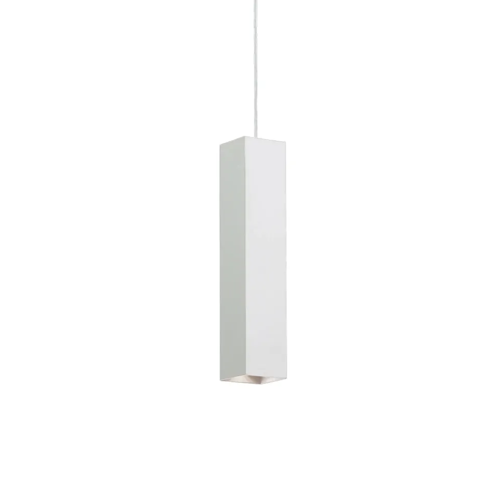 Lampade A Sospensione-Ideal Lux Sky sp1 lampada per isola sospensione bianca quadrata