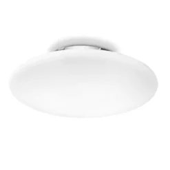 Plafoniere Moderne-Ideal Lux Smarties pl3 d50 plafoniera bianca disco in vetro moderna