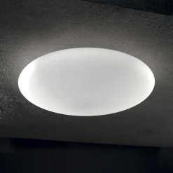 Plafoniere Moderne-Ideal Lux Smarties pl2 d42 plafoniera moderna per cucina sfera vetro bianco