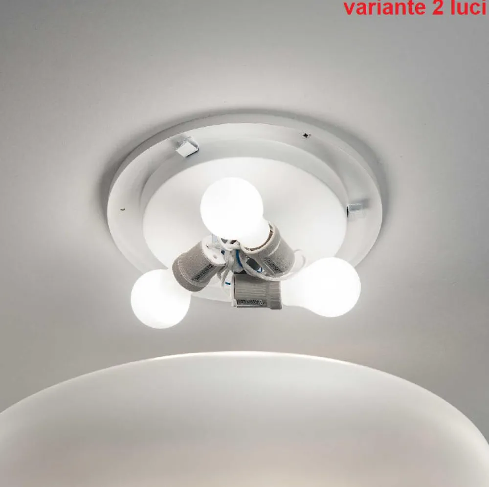 Plafoniere Moderne-Ideal Lux Smarties pl2 d42 plafoniera moderna per cucina sfera vetro bianco