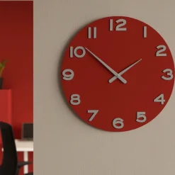 Orologi Da Parete Moderni-Selezionato da Mazzolaluce Smarty number orologio moderno da parete rotondo legno colore rubino
