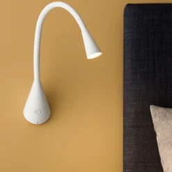 Applique Camera Da Letto-Linea Light Snake w1 applique led 2w 3000k con interruttore orientabile