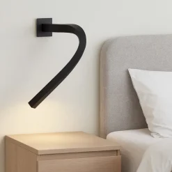 Applique Camera Da Letto-Linea Light Snake w2 applique led 1,5w 3000k nero orientabile