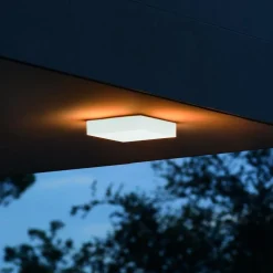 Plafoniere Da Esterno-Ideal Lux Snow pl 3000k plafoniera da esterno quadrata led 3000k ip65
