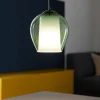 Lampade A Sospensione-Ondaluce So bonnie 1 verde lampada a sospensione di vetro
