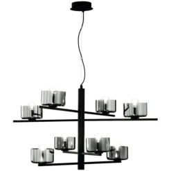 Lampadari Moderni-Ondaluce So figaro lampadario moderno 8 luci nero per salotto