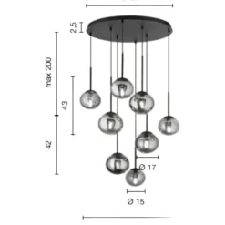 Lampadari Moderni-Ondaluce So jewel 8 lampadario oro sfere di vetro moderno