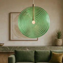 Lampadari Moderni-Ondaluce So jokey gr lampadario moderno vetro verde led 3000k 45cm