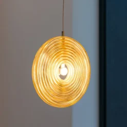 Lampade A Sospensione-Ondaluce So jokey pc lampada a sospensione vetro ambra led