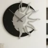 Orologi Da Parete Moderni-Selezionato da Mazzolaluce Sole luna grande orologio 60 da parete moderno legno nero grigio