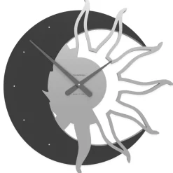 Orologi Da Parete Moderni-Selezionato da Mazzolaluce Sole luna grande orologio 60 da parete moderno legno nero grigio